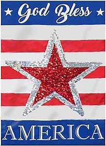 Evergreen Flag Beautiful Patriotic God Bless America Star Reversible Linen Garden Flag - 18 x 13 Inches Fade and Weather Resistant Outdoor Decoration For Homes, Yards and Gardens