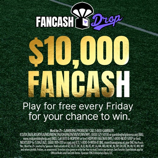 Play FanCash Drop for free every Friday for your chance to win up to $10,000 in FanCash. | Fanatics Sportsbook