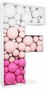 3FT Tall Mosaic Balloon Frame Letters Big Marquee Light Up DIY Kit for Birthday Party Wedding Backdrop Decor - Pre-Cut Foam Board Letter F