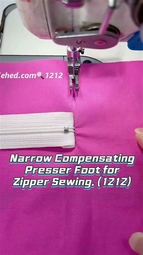 Narrow Compensating Presser Foot for Zipper Sewing. (1212)