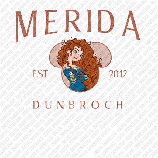 Merida PNG, Brave Princess Dunbroch Est 2012 Sublimation, Retro Merida DTF Transfer, Scottish Archer Digital Download - Etsy