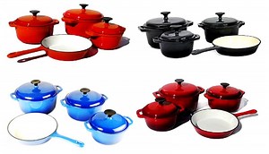 [Hot Item] 4PCS Enamel Cast Iron Cookware Set in Four Colors