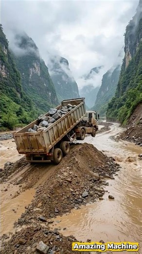 Amazing truck driving powerfully through a treacherous #truck