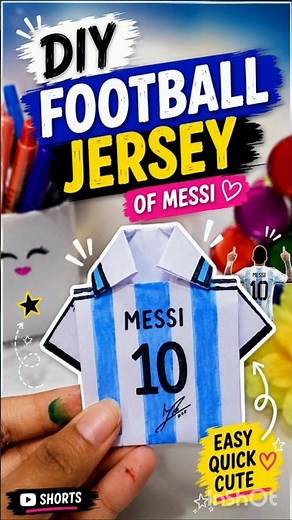 DIY Messi Football Jersey ⚽🔥 | Easy Paper Craft in 1 Minute ✂️💙 #short #messi #fifaworldcup