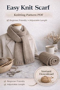 Easy Knit Scarf Pattern PDF | Beginner Friendly | Instant Download - Etsy