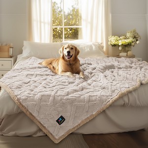 Waterproof Pet Blanket, Liquid Pee Proof Dog Blankets for Sofa Bed Couch, Reversible Sherpa Fleece Furniture Protector Cover for Small Medium Large Dogs Cats