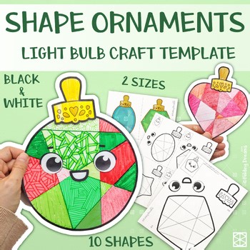 Christmas Light Bulb Templates 2D Shapes Craft Cutting Bulletinboard Door Decor