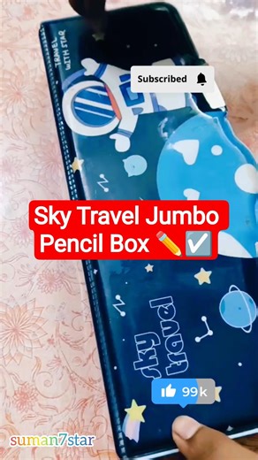 Sky Travel Jumbo Pencil Box/ Button Oprater Pencil Box ✏️#viral #pencilboxtutorial #jumboboxbraids
