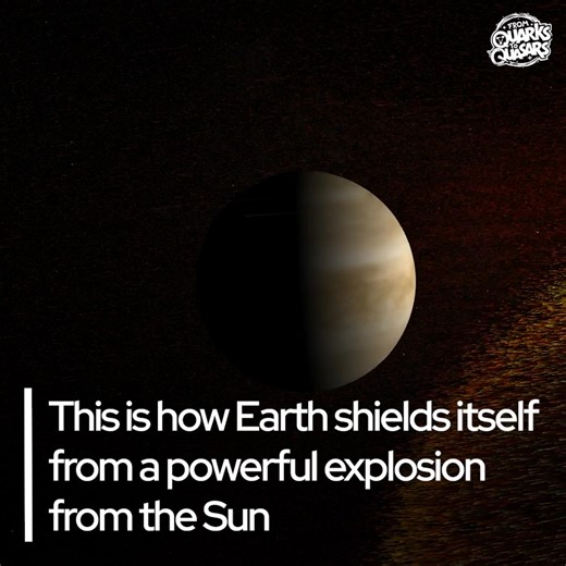 The Invisible Force Field Protecting Life on Earth 🛡 Watch as a massive explosion of magnetic energy from the Sun – called a coronal mass ejection (CME) – races through space, slamming into Venus before being deflected entirely by Earth’s magnetic field! While Venus' weak magnetic field allows particles to simple pass through, Earth has an invisible shield of magnetism that protects us from the Sun’s most dangerous outbursts. Generated by the motion of molten iron in Earth's core, this magnetos