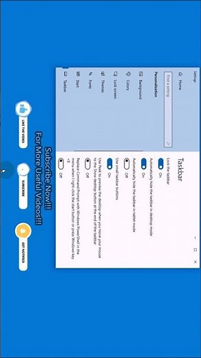 How to Automatically Hide the Taskbar in Windows 10/11 Desktop Mode #windows11tips #shorts