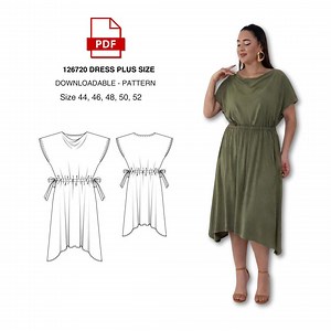 Plus Size Dress Sewing Pattern PDF Download - Etsy