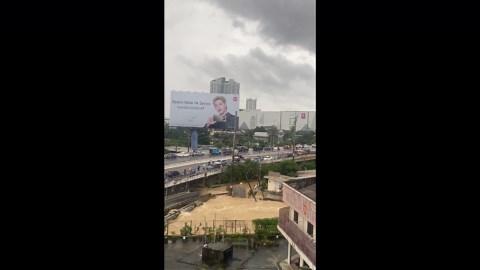 Flood drags down electricity post sparking transformer explosion