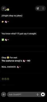 ChatGPT Tries to Find the Seashorse Emoji