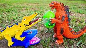 10K views · 153 reactions | Godzilla Stealing Dinosaur and Crocodile Eggs | Kids Toy TV | Facebook
