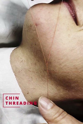 Perfect chin line with threading - Threading by Leyla