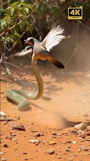 Boomslang vs Lark: Epic Snake Strike in the African Bush! | #wildlife