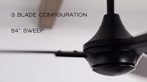 WAC F-060-SB/MB Blitzen 54" Outdoor Ceiling Fan with Remote, Soft Brass Matte Black