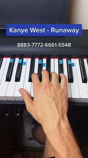 Kanye West - Runaway easy piano tutorial #fy #fyp #foryou #piano #pianotutorial #music #foryoupage #xyzbca