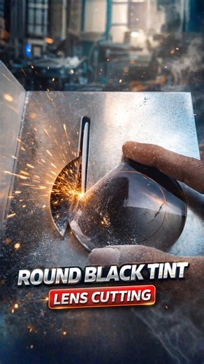 Round Shape Black Tint Lens Cutting | How To Cutting Premium Round Shape Lens