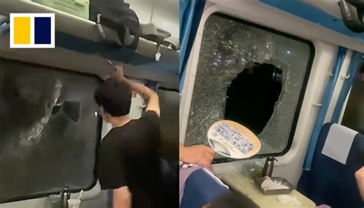 Chinese man smashes train window after collision traps passengers on hot day