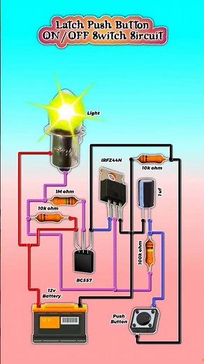Latch Switch Circuit | Push Button ON/OFF Switch | DIY Electronics #Shorts