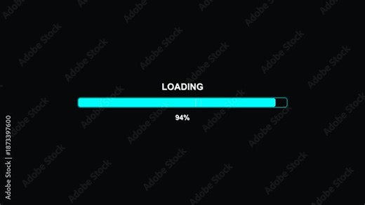Progress bar animation in modern style for indicating loading status on digital screens