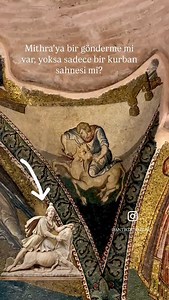 YOKSA MİTHRAS MI? KARİYE CAMİ- MÜZE. İSTANBUL Kariye Camii’nde bulunan ve “Mithras Kurbanı” olarak adlandırılan tartışmalı mozaik, dış nartekste yer alır. Sahnede bir adamın boğayı boğazlaması ve fışkıran kan, oldukça dramatik bir şekilde işlenmiştir. Bu tasvir, antik Mithraizm’deki boğa kurban etme (tauroktoni) sahneleriyle şaşırtıcı bir benzerlik gösterir. Bazı araştırmacılar bunu “Kana Düğünü” hazırlığı olarak yorumlasa da genel kanı, pagan sembollerinin Hristiyan sanatına bilinçli bir adapta