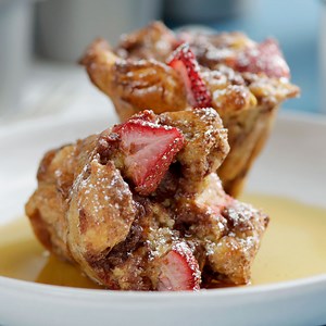 Strawberry cheesecake for breakfast just became totally acceptable thanks to these French toast muffins. | Tastemade