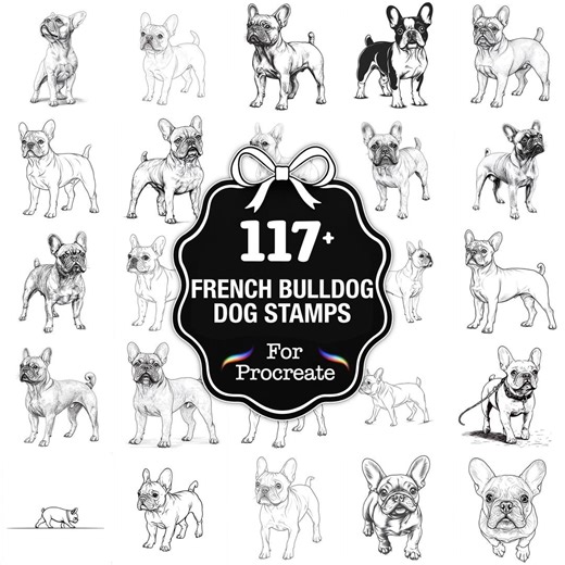 109  French Bulldog Dog Procreate Stamps, Frenchie Brushes for Procreate, Instant Digital Download - Etsy