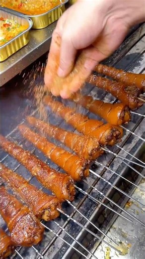 Charcoal grilled spicy pig tails This is absolutely delicious