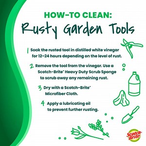 7.6K views · 12 reactions | Before you toss out your rusty garden tools, try restoring their shine with this simple how-to! #ScotchBrite #CleaningTips https://s.3m.com/b5eiywov | Scotch-Brite | Facebook