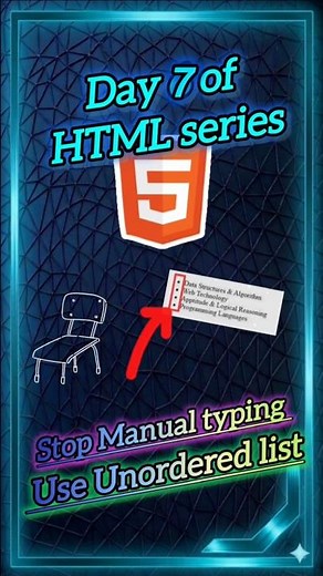 How to create bullet points in HTML Day 7 of HTML series #coding #programming #shorts
