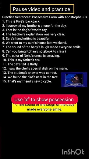 Master the Use of Apostrophe + ’s | Learn Possessive Forms Easily! | Grammar for junior students