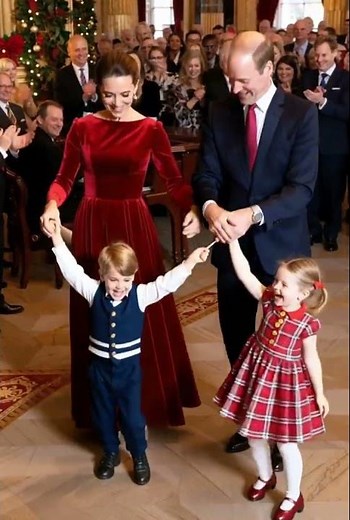 Royal Christmas Magic: Princess Kate, Prince William, Prince Louis Princess Charlotte Dance Together