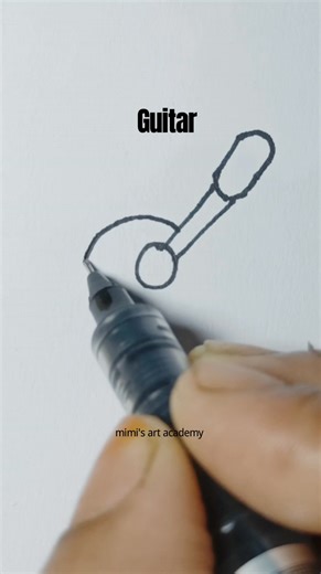 Guitar Drawing Tutorial #easydrawing #arttutorial #stepbystep #sketchart#guitar | Mimi's Art Academy | Facebook