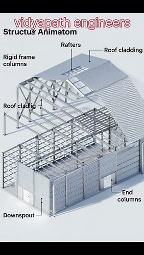 Steel Warehouse Structure in One Shot! #structuralengineering #vidyapathengineers