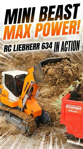 Heavy Duty in Mini: RC Liebherr 634 crawler loader in Action! 🚜💨