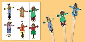 Scarecrow Stick Puppets
