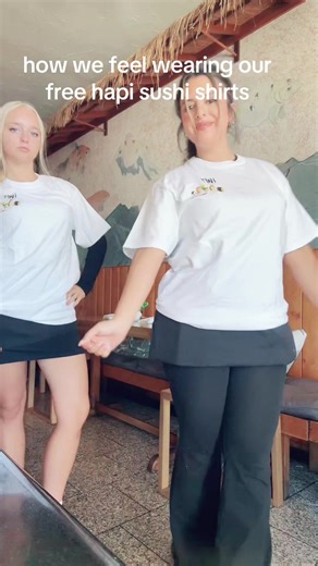 LIMITED TIME ONLY!! free hapi sushi shirts in store only! if you wanna snag one ask your server “is the shef hapi today” and claim yours! #sushi #dream #sushilover #lagunabeach #free #giveaway