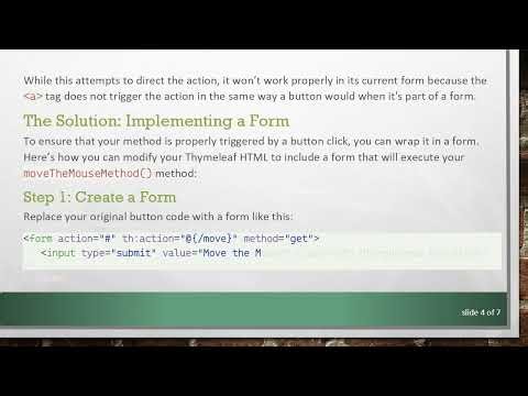 How to Bind a Method to a Button in Thymeleaf