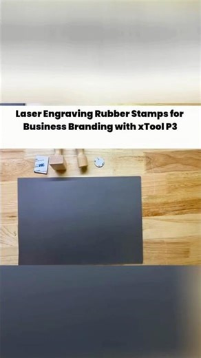 Engraving Rubber Stamps Using Xtool P3 #smallbusiness #xtoolp3 #rubberstamps #onepersonbusiness