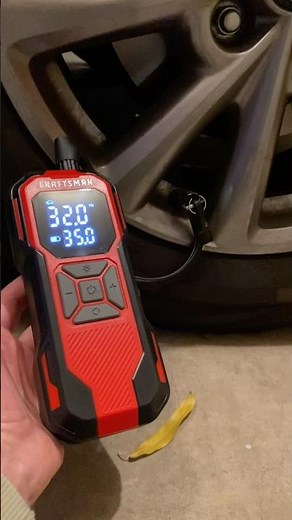 How to use the Craftsman Portable Inflator to fill up your car tire.