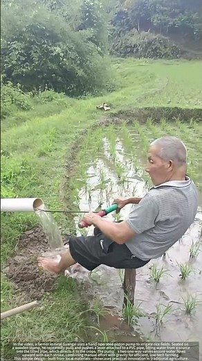 Hand-Powered Rice Irrigation : DIY Piston Pump in Action