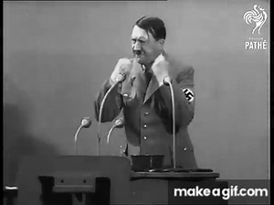 Adolf Hitler: Speech at Krupp Factory in Germany (1935) | British Pathé on Make a GIF