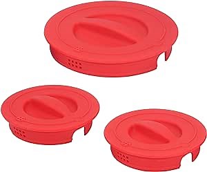 3 Pack Silicone Replacement Lids, Respectively Fits Pyrex 1-Cup, 2-Cup & 4-Cup Tempered Glass Liquid Measuring Cups, Reusable & Food-grade Silicone, Dishwasher & Microwave Safe