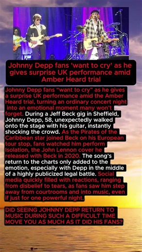 Johnny Depp’s Emotional UK Stage Surprise #johnnydepp #ukconcert