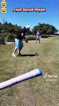 Fake Snake Golf Prank! Golfer Gets the Shock of His Life 🐍⛳ #Shorts