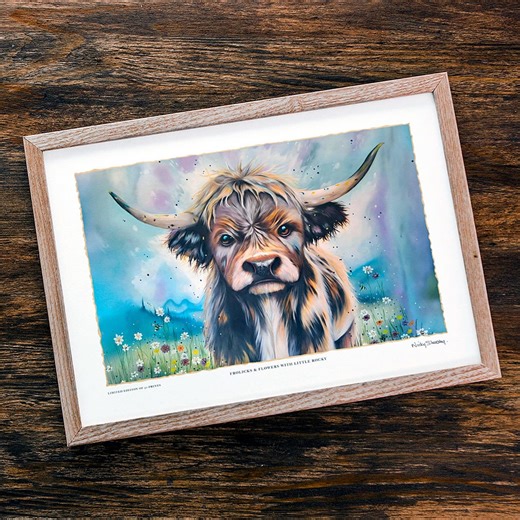 Highland Cow Art Print – Little Rocky Original Oil Painting, Limited Edition Signed and Numbered, Fine Art Home Decor - Etsy