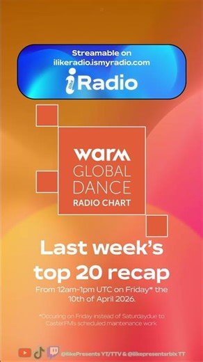 🔴 | WARM's Global Dance Radio Chart — Live from 12am-1pm UTC on Friday, 10th April 2026