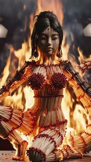 AI Cinematic Fire Scene 🔥 | Matchstick Magic Effect#shorts